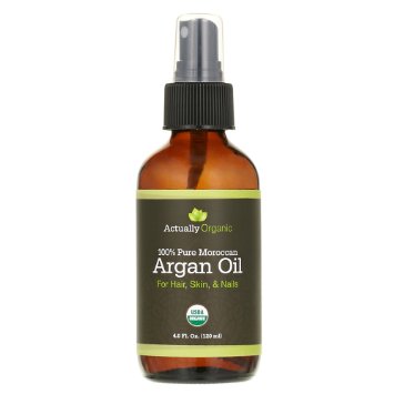 ActuallyOrganic Argan Oil Hair Face Skin Nails Beard-NOT SYNTHETIC-NO BAD SMELL- 100% Pure USDA Organic-Lab Tested for Purity-Silky Smooth Hair-Softer Skin-Anti Aging-Cold Pressed Unrefined Virgin