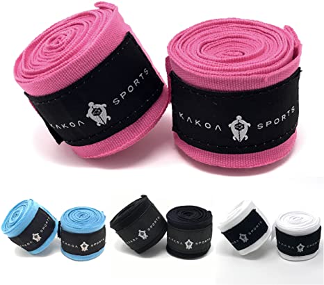 Kakoa Sports Boxing Hand Wraps - Mexican Style (Stretchy, Elastic), Pair | Perfect for Boxing, Kickboxing, Muay Thai, MMA | Classes, Gym, or Home Workouts | Men, Women, Kids