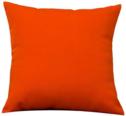 Augld Outdoor/Indoor Throw Pillow Cover, Waterproof Solid Pillow Case Orange 20"x20"