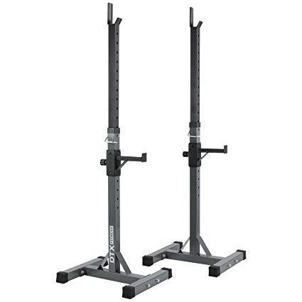 DTX Fitness Squat Stands - Pair of Adjustable Stands With Spotters