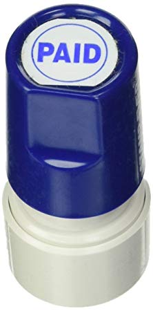 Stamp-Ever-Pre-Inked Round Message, Paid, Impression Size:3/4-Inch Diameter, Blue-5976
