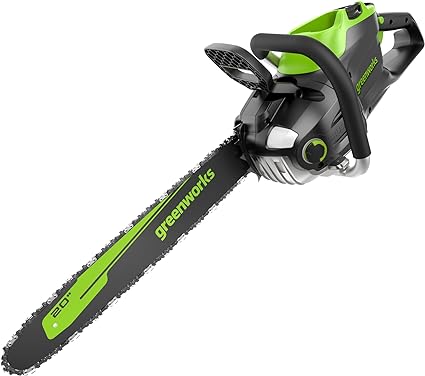 Greenworks 80V 20" Brushless Cordless Chainsaw (Great For Tree Felling, Limbing, Pruning, and Firewood), 75  Compatible Tools, Tool Only