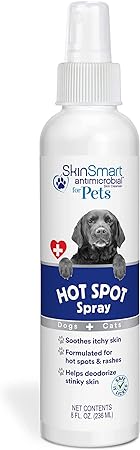 SkinSmart Antimicrobial Hot Spot & Allergy Relief Spray for Dogs & Cats | Pet Healing Aid, Itch Relief | 8 oz Spray