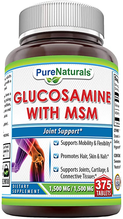 Pure Naturals Glucosamine with MSM 1500 Mg 375 Tablets