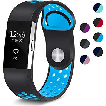 Maledan Replacement Sport Bands with Air Holes for Fitbit Charge 2