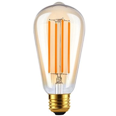 LETO ST64 Vintage Filament Dimmable LED Light Bulb [edison style][Energy Saving 4W LED- 40W Equivalent ][UL Listed][Gilded Glass][2200K Warm]E26 Based [led bulb home-1Pack