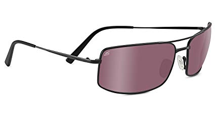 Serengeti 8440 Treviso Polarized Sedona Bi Mirror Sunglasses, Satin Black