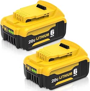 2Packs 6.0Ah DCB206 Replacement for Dewalt 20v Max Battery Lithium Replacement for Dewalt 20 Volt Battery Compatible with Dewalt Battery 20v DCB201 DCB203 DCB207 DCB205 DCB204 DCB206 Cordless Tools