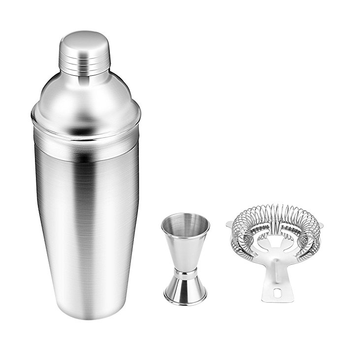 Cocktail Shaker, TOPELEK 26.5 Ounces Bartender Martini Shaker set withJigger and Strainer for Party Bar