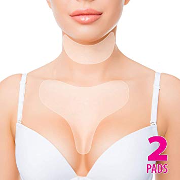 Anti Wrinkle Chest Silicone Pad, Resuable and 100% Medical Grade Décolleté Anti Wrinkle Patches, Smooth Your Skin Set of 2 Pads