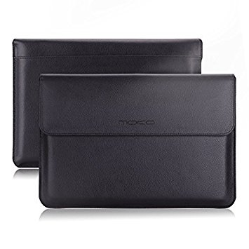 MoKo 10-11 Inch Sleeve, PU Leather Protective Case Cover for iPad Pro 10.5 2017, Surface 3 (10.8 Inch), Lenovo Yoga Book (10.1 Inch), ThinkPad 10 2015 (10.1 Inch), Acer One 10 (10.1 Inch), Black