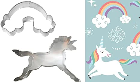 Unicorn Cutter Rainbow Cookie Stainless Steel Biscuit cake Molds,Unicorn Cookie Cutter -3.4 Inch Steel