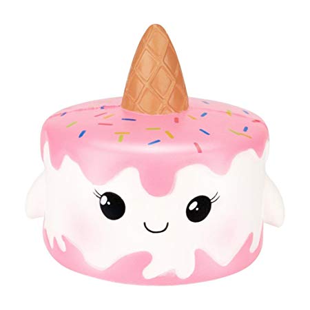 Wotryit Jumbo Kawaii Cartoon Unicorn Cake Squishy Slow Rising Cream Scented Stress Reliever Toy (A)