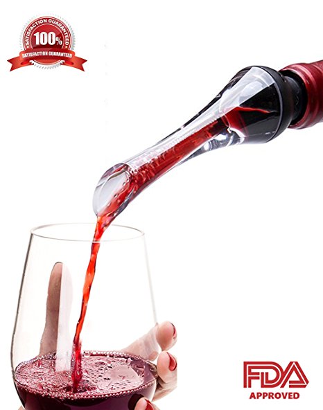 Wine Aerator Pourer by Utensy – Premium Ergonomic Decanter Spout For Enhanced Flavour & Aroma, Fits All Bottles, Leak-Proof & Durable Design For Red & White Wine, Ideal Housewarming & Wedding Gift