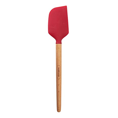 Farberware 5211458 Professional Heat Resistant Silicone Spatula with Wood Handle - Safe for Non-Stick Cookware, Red