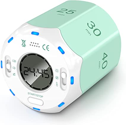Pomodoro Timers, Octagonal Digital Cube Timer, Visual Magnetic Flip Focus Timer, Desk Productivity Timer Cube for Kids, Timers for Teacher, Classroom, Cook, Office, Exercise, Meditation and Study