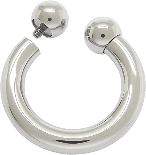 ACE Surgical Steel Large Gauge Body Piercing Ring Horseshoe Circular Barbell 00g/0g/2g/4g/6g/8g