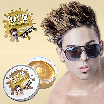 Play 'Do Temporary Hair Color, Hair Wax, Hair Clay, Mens Grooming, Gold hair dye(1.8 ounces)