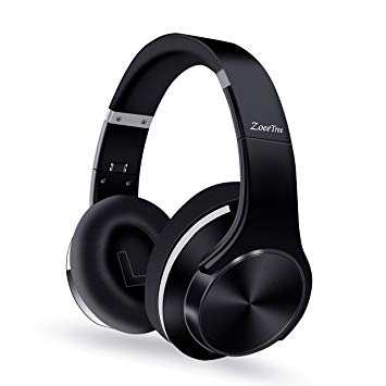 ZoeeTree H1 Bluetooth Headphones over Ear, CSR Hi-Fi Stereo Wireless Foldable Headset with Noise Cancelling, Built-in Mic, 30H PlayTime Deep Bass Headset for Travel Work Cell Phone/TV/PC - Black