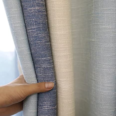 AiFish Striped Grommet Semi Blackout Curtains 96 for Patio Door Classic Blue Beige/Ivory Stripes Window Drapes Room Darkening Heavy Drperies and Curtains Panels for Bedroom 1 Panel W75 x L96 inch