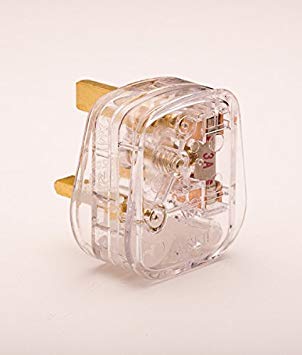 DESIGNER CLEAR PLUG | transparent | with 3 and fuse