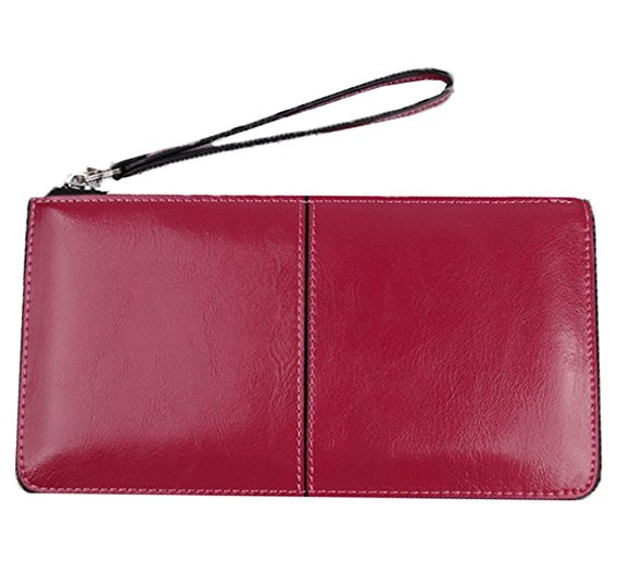Women's Wristlet Clutches Leather Wallet Purse Cards Holder-Bonaweite