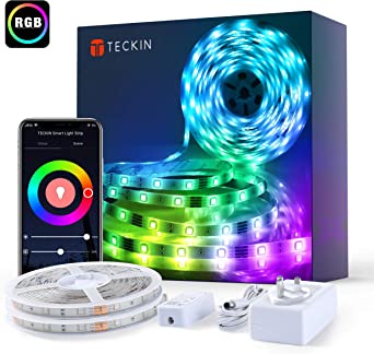 LED Strip Lights 10M Work with Alexa, TECKIN Smart WiFi Control Colour Changing Alexa led Strip Lights, RGB LED Rope Lights Apply for Home Kitchen, Bedroom and Party Decoration