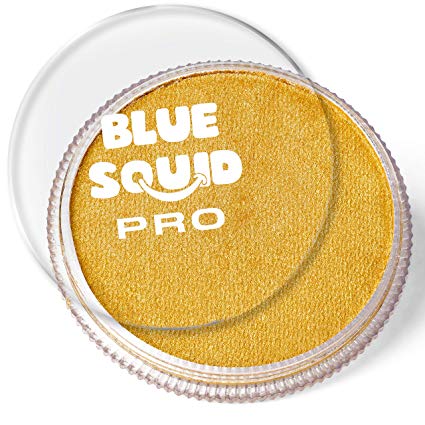 Blue Squid Pro Face Paint – Metallic Gold (30gm), Superior Quality Professional Water Based Single Cake, Face & Body Makeup Supplies for Adults, Kids & SFX