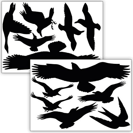 Wandkings bird and window protection, 12 stickers, protection against bird collisions, black