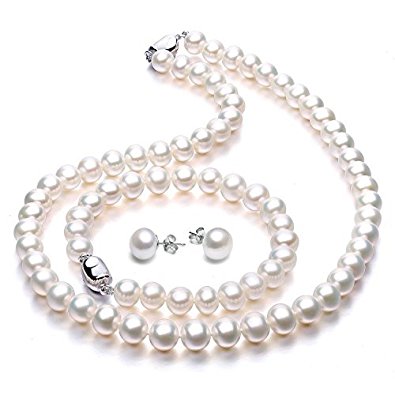 VIKI LYNN Freshwater Cultured Pearl Necklace Sets for Wedding Anniversary,Presented in a Gift Box