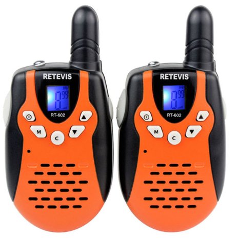 Retevis RT-602 Kids Walkie Talkies Rechargeable 22 Channel FRS/GMRS UHF 462.5625-467.7250MHz 2 Way Radio for Kids (Orange, 1 Pair)
