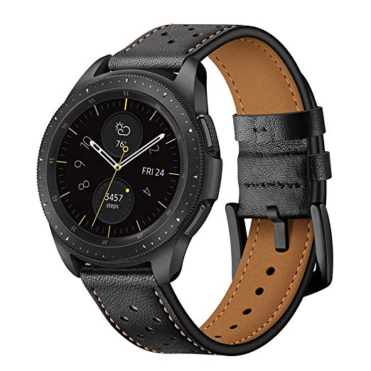 BONSTRAP Compatible with Samsung Galaxy Watch 42mm/Samsung Gear Sport/Samsung Gear S2 Smart Watch Strap Genuine Leather Watch Straps 20mm Wristband