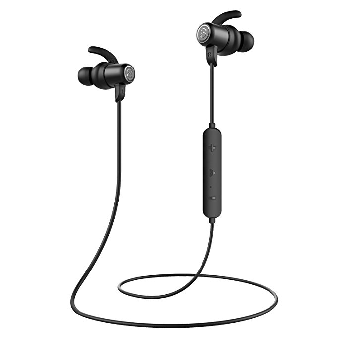 Wireless Headphones SoundPEATS Lightweight Sports Bluetooth 4.1 In Ear Earbuds, Magnetic Earphones with AptX, 8 Hours Playing time-Black