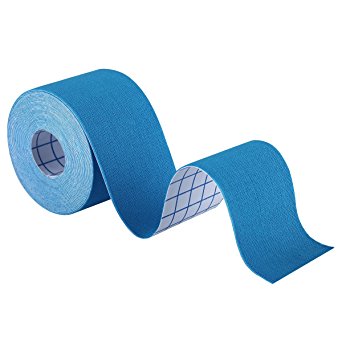 Kinesiology Tape, OMorc 5m x 5cm Roll Elastic Sports Injury Tape for Knee Shoulder Elbow Ankle Back & Neck - Waterproof Muscle Tape Reduces Fatigue & Injury (Blue)