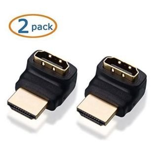 (Pack of 2) 270 degree right angle hdmi adapter female to male, 270 degree hdmi bend - pjp electronics®