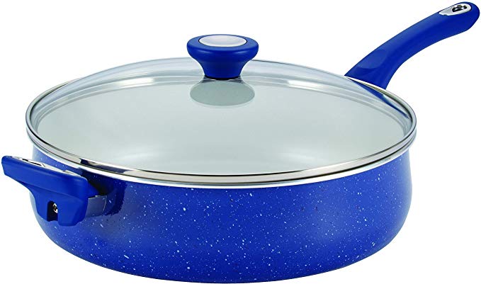 Farberware 15683 New Traditions Nonstick Jumbo Cooker / Saute Pan with helper handle - 5 Quart, Blue