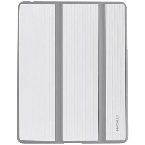 Macally BOOKSTANDBW Hardshell Flexible Case for iPad 3 - White/Gray (BOOKSTANDDBW)