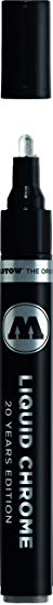 Molotow ONE4ALL Acrylic Paint Pump Marker, 4mm, Liquid Chrome, Pack of 3 Markers