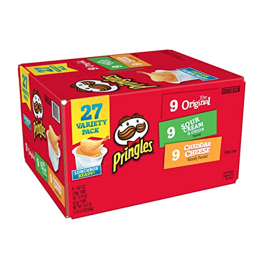 Pringles Snack Stacks Potato Crisps Chips Cup, Flavored Variety Lunch Pack, 27 Count, 19.3oz