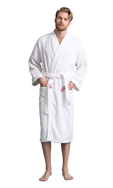 Men's Bathrobe Comfortable 100% Turkish Cotton, Soft, Warm in 10 Colors