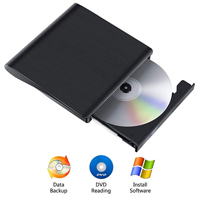 USB 3.0 External CD/DVD CD-ROM DVD-ROM Drive, Portable Slim CD/DVD Optical Drive Player Rewriter Reader Writer Burner For Windows XP / 2003 / Wind 8 / Wind 7 / Vista, Linux, Mac 10 OS