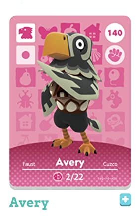 Nintendo Animal Crossing Happy Home Designer Amiibo Card Avery 140/200 USA Version