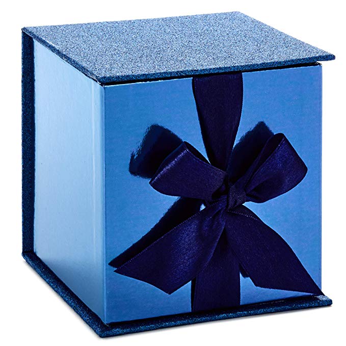 Hallmark Signature Small Gift Box with Fill (Navy Blue Glitter)