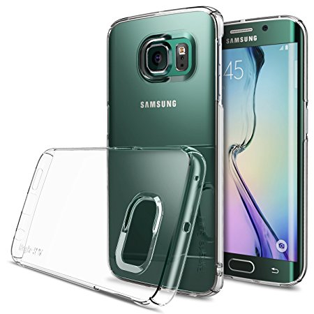 Galaxy S6 Edge Case - Ringke SLIM ***Top and Bottom Coverage*** [CRYSTAL] Fluid Curved Edge Touch Design All Around Edge Protection Crystal Clear Hard Case for Samsung Galaxy S6 Edge - ECO Package