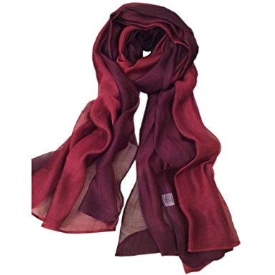 Unilove Summer Silk Scarf Gradient Color Long Lightweight Sunscreen Shawls for Women