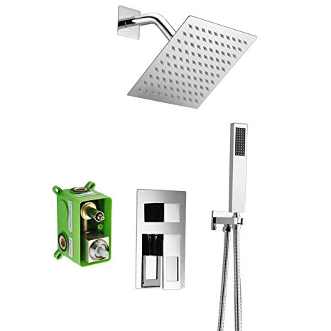 Sumerain Shower Faucet Sets Complete,Rough-in Valve Included and Full Metal Components in Chrome Finish,Customized acceptable