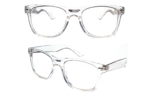White Clear Wayfarer Style Reading Glasses - Comfortable Stylish Simple Readers Rx Magnification