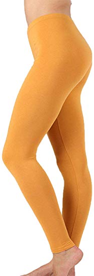 Women's Soft Cotton High-Waisted Full Length Leggings Tights Yoga Pants