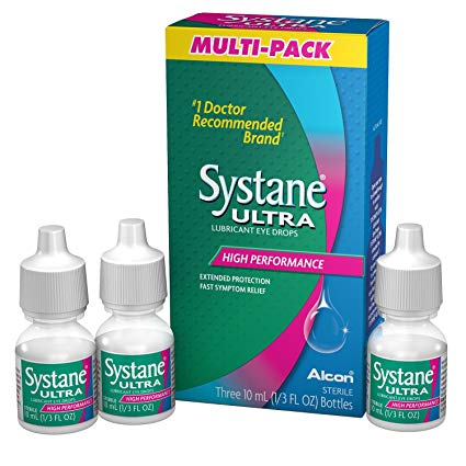 Systane Ultra Lubricant Eye Drops .33 fl oz (10 mL Bottle) (3 Bottles Total)