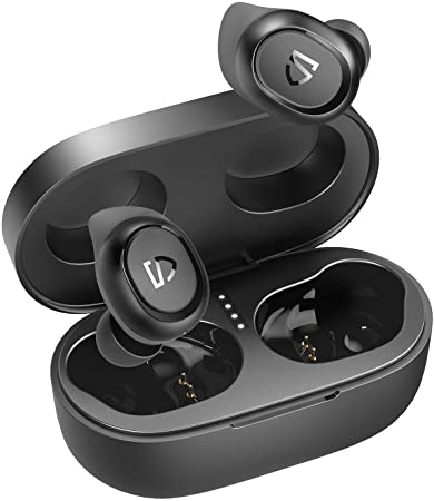 SoundPEATS Truefree2 Wireless Earbuds Bluetooth 5.0, USB-C Sports Earphones Low Latency, Stereo, IPX7 Waterproof with Touch Control, Mono/Stereo Mode, Built-in Mic, 20h Playtime, Black